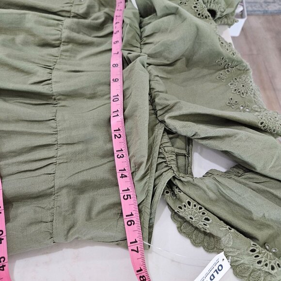 NEW Old Navy Cold Shoulder Maxi Swing Dress Medium Olive - Picture 8 of 11